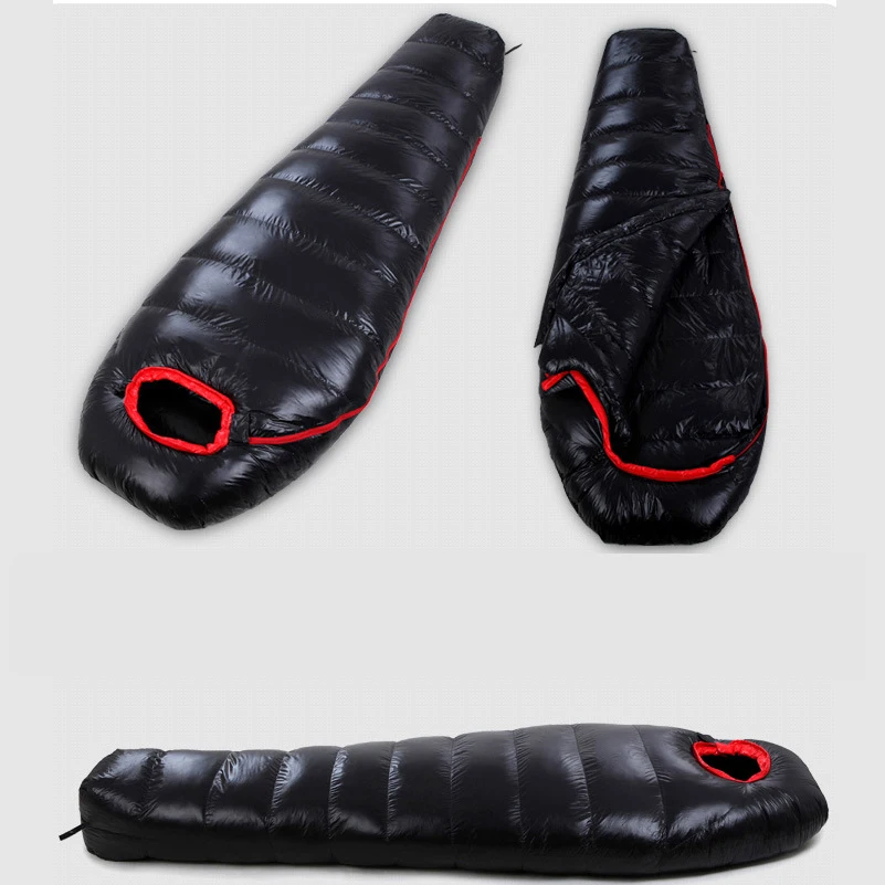 Goose Down Sleeping Bag Ultralight Portable Compact Mummy Sleeping Bag