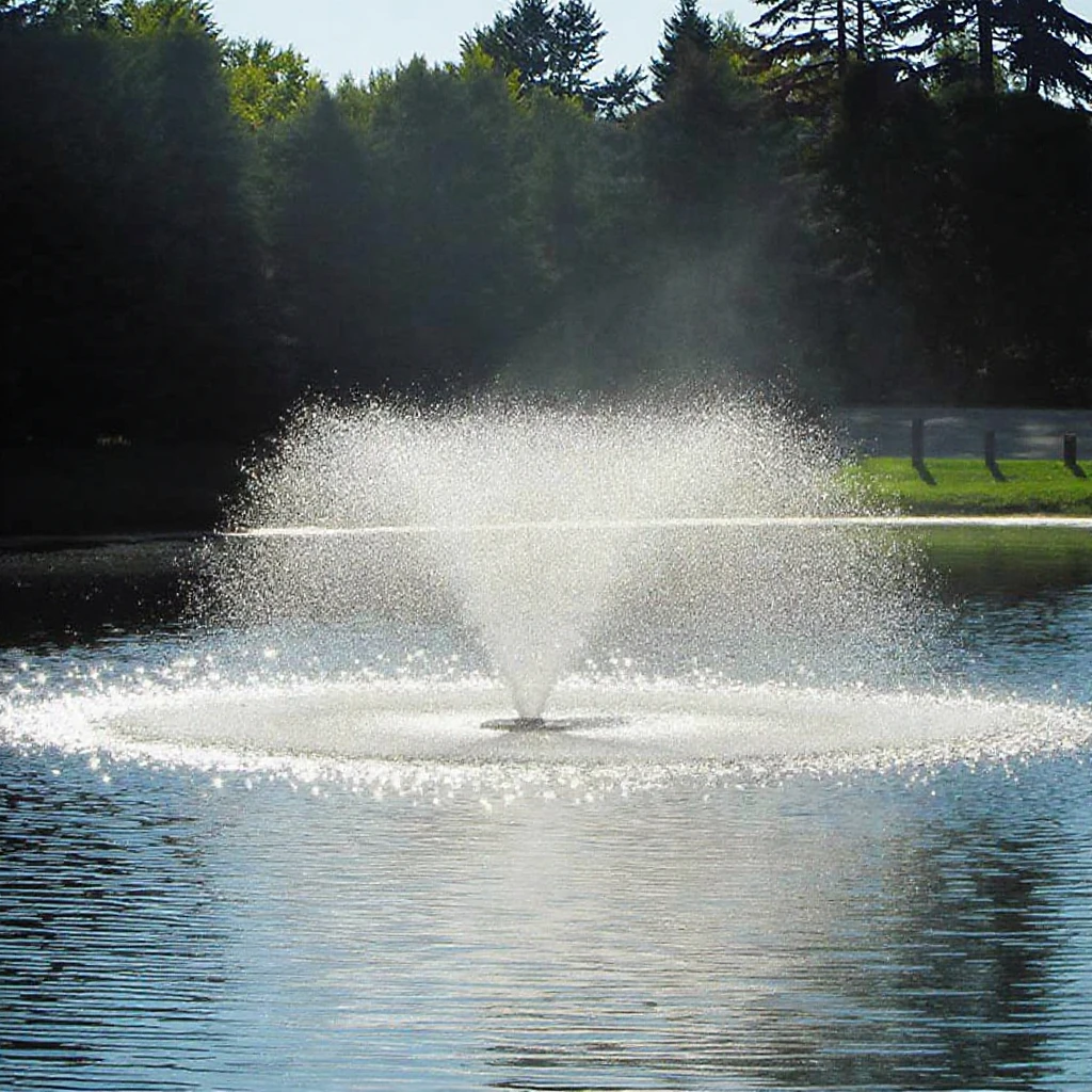 Watershow Mini Lake Floating Water Fountain Color Customize Stainless Steel Floating Nozzle Fountain