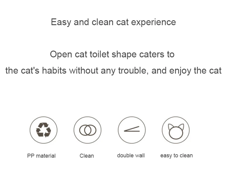 Hot Selling Cat Litter Box With Shovel Pp Cat Litter Tray With Scoop