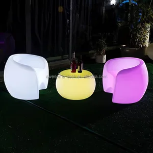 Plastic Luminous Illuminated Multi-color Led Table Outdoor Nightclub Lighting Furniture for Garden Event Party