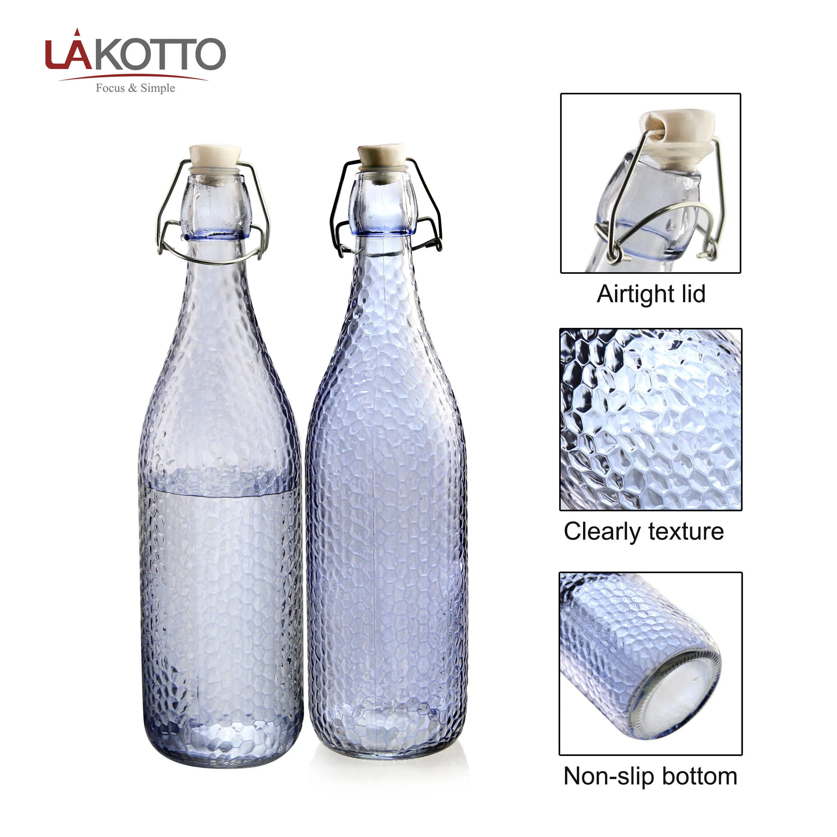 Blue Colored Custom Bottles Glass Wine Glass Bottle With Lid With Swing Top With Fliptop Buy