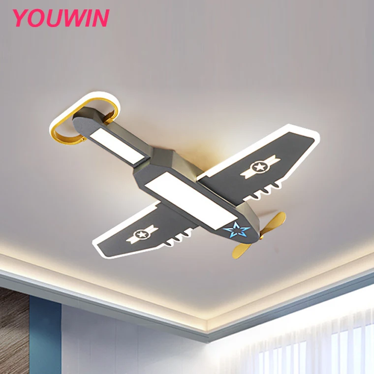 Child room airplane light boy bedroom ceiling light creative personality modern simple cartoon room eye protection lamps