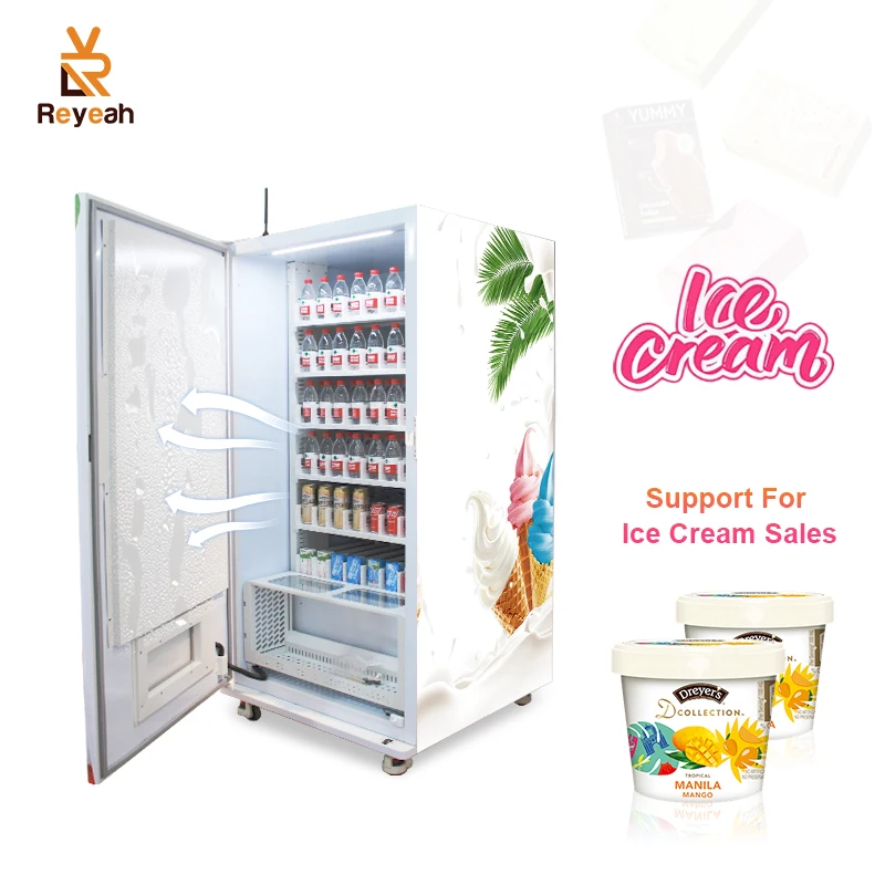 Бизнес-автомат для продажи мороженого умный автомат монет замороженных продуктов Замороженных Напитков с лифтом