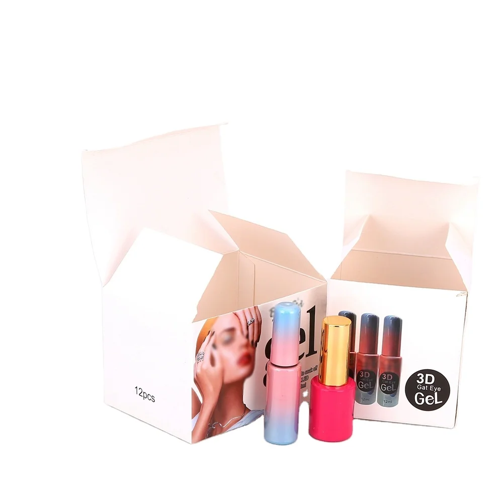 Jinayon op maat gemaakte gratis ontwerp witte mappen voor vloeibare ooglijnner, nagellak en cosmetische cadeauverpakkingen – mat laminering, recyclebaar