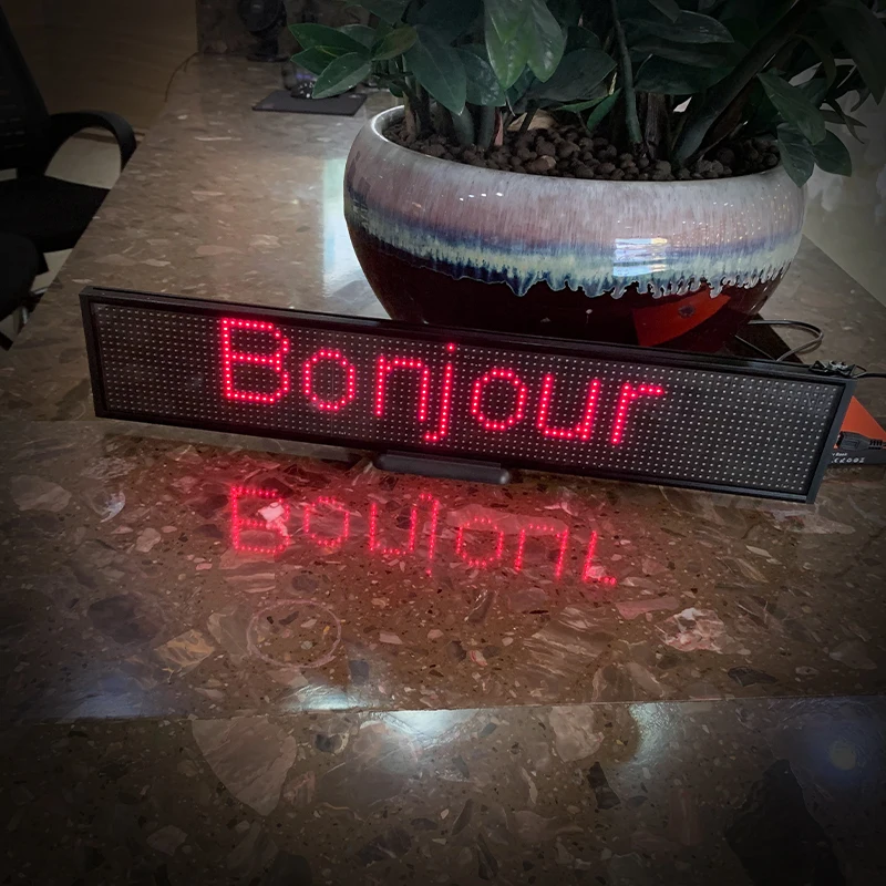 66CM 25 Inches Indoor Scrolling Message Board Portable Adverting Screen APP Custom Text Pattern Images Full Color LED Panel