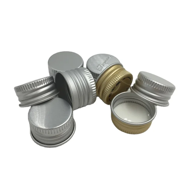 China Wholesale Customized Size Beverage 24mm Screw Aluminum Pilfer Proof Lid Metal Ropp Cap for Glass Bottle