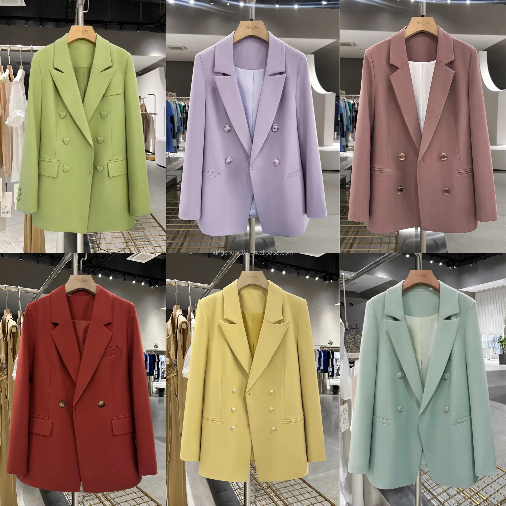 2025 New Arrivals Women's Formal Candy-Colored Suit Jackets Cheap Blazer Button Decoration Spring Fashion Leisure Coats Blazers