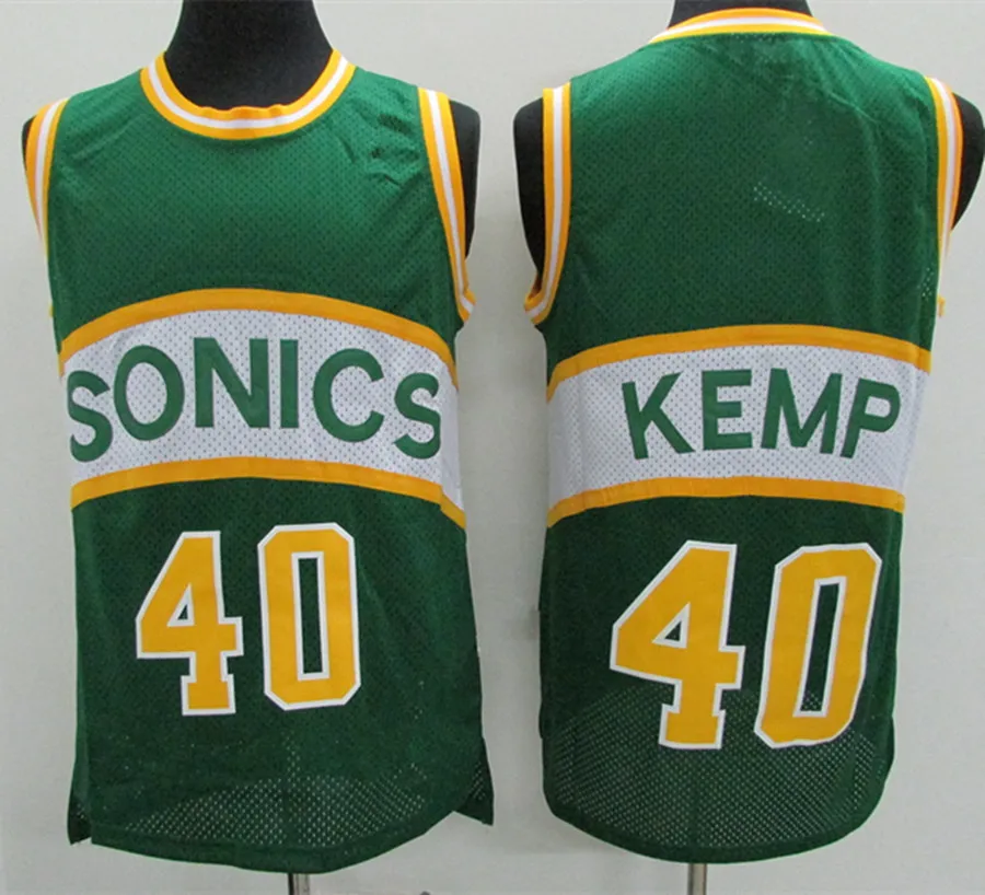 NBA_ Men Vintage Basketball Mitchell and Ness Shawn Kemp Jersey 40 Gary  Payton 20 Kevin Durant 35 Team Black Green White Red Ye''nba''jerseys 