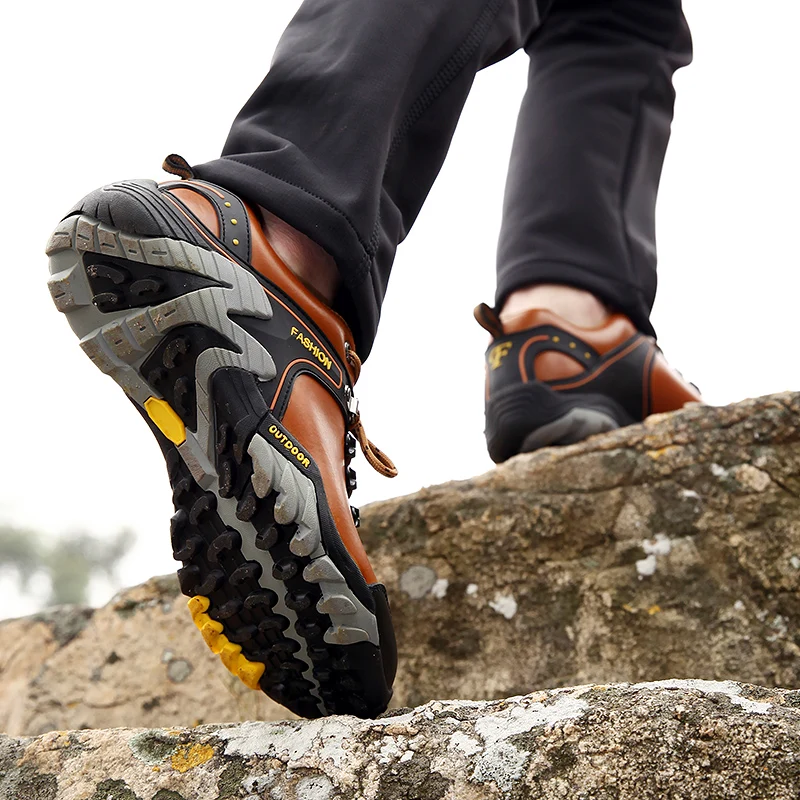 New Arrival Waterproof Genuine Leather Hiking Shoes For Men