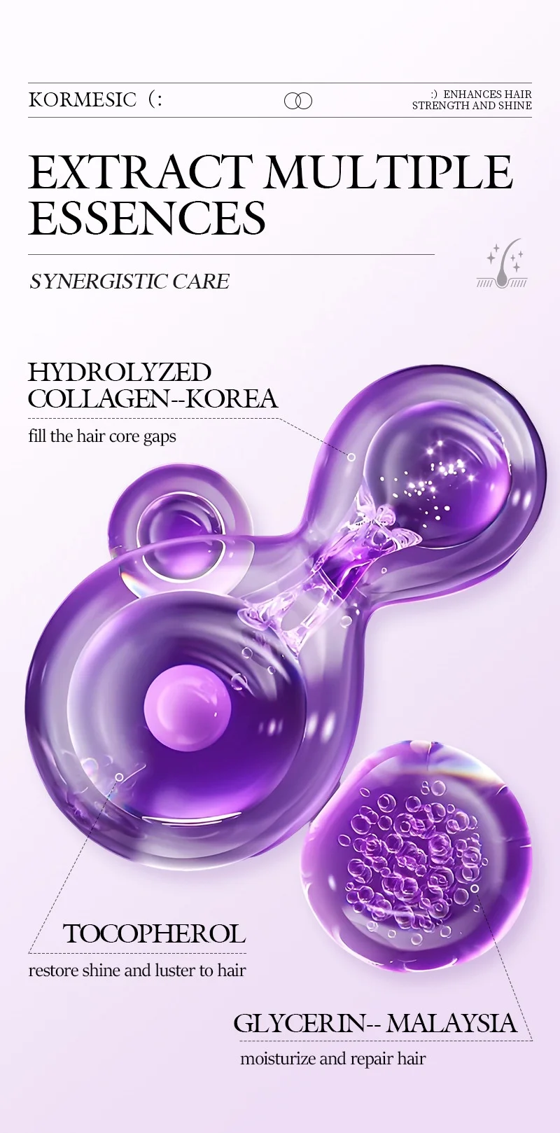 For Keratin Hair Empowering Essential Oil Hair Care Oils Softening Model NO.KMC60327 Cross-border Foreign Trade