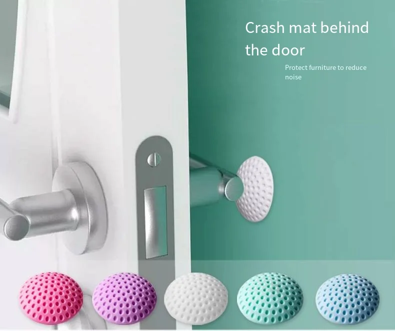 Golf door back mute silicone crash pad Punch free door stop door against the wall handle cushion factory