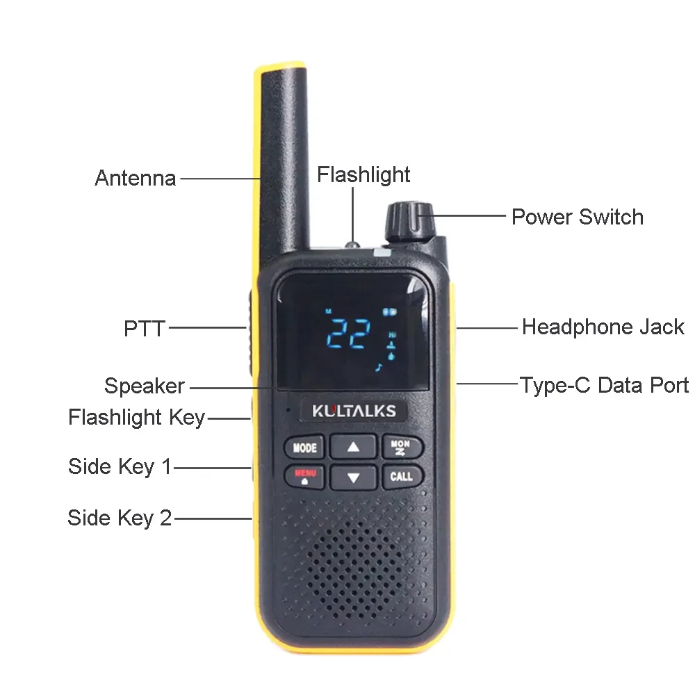 Kultalks KT10 CE FCC IC Approval PMR 446 Walkie Talkie Pair Made in China Talkie-Walkie 2 Pcs Wireless Set Walkie - Talkie S023
