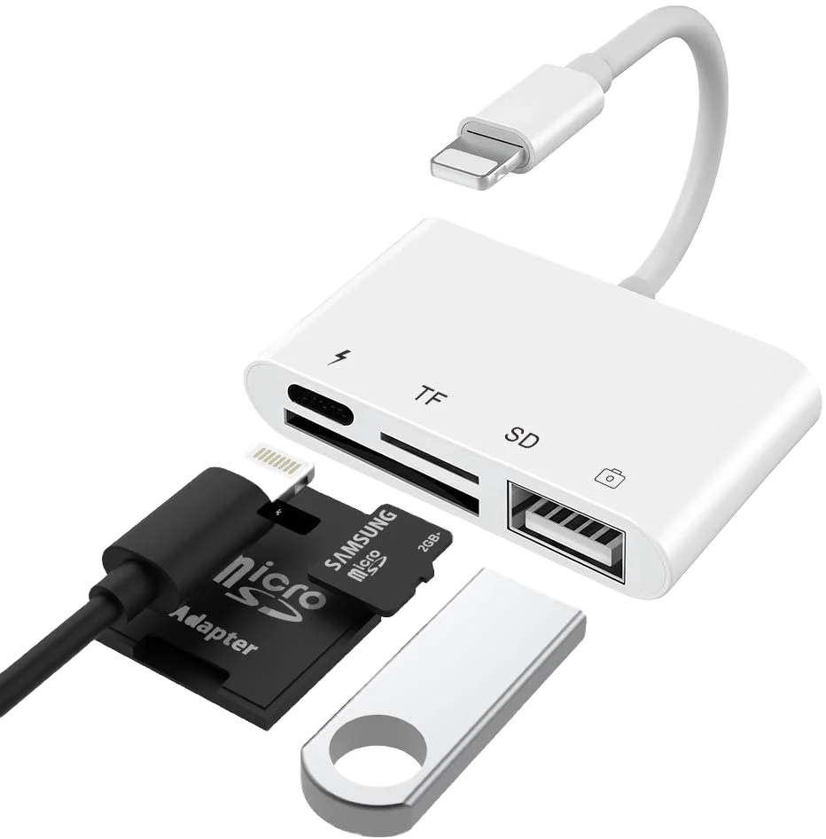 Адаптер для камеры Lighting USB OTG для iPhone USB адаптер SD TF кардридер для iPad pro