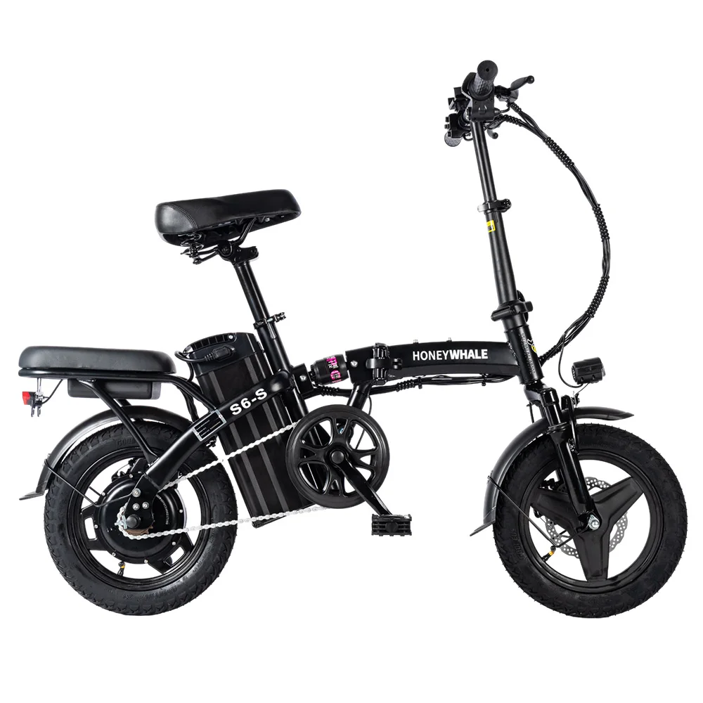 HONEY WHALE S6-S 14-Zoll-Elektrofahrrad 250W Motor 48V 10,4 Ah Batterie 25 km/h Vordere und mittlere Federung Dämpfung Doppels c