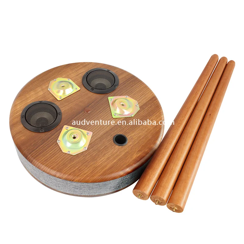 Living Room Round Wooden Smart Furniture Side Blue Tooth Speaker Coffee Table With Speaker and Wireless Charger