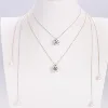 Collar de oro amarillo macizo de 10 quilates con diamantes naturales