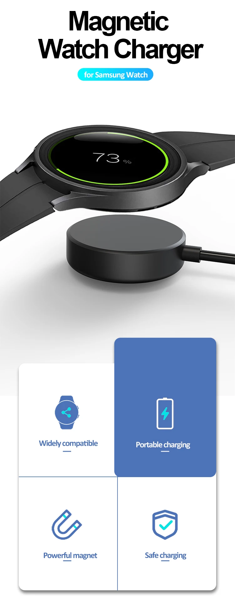 Wireless Galaxy Watch Charger Cable For Samsung Galaxy Watch 3