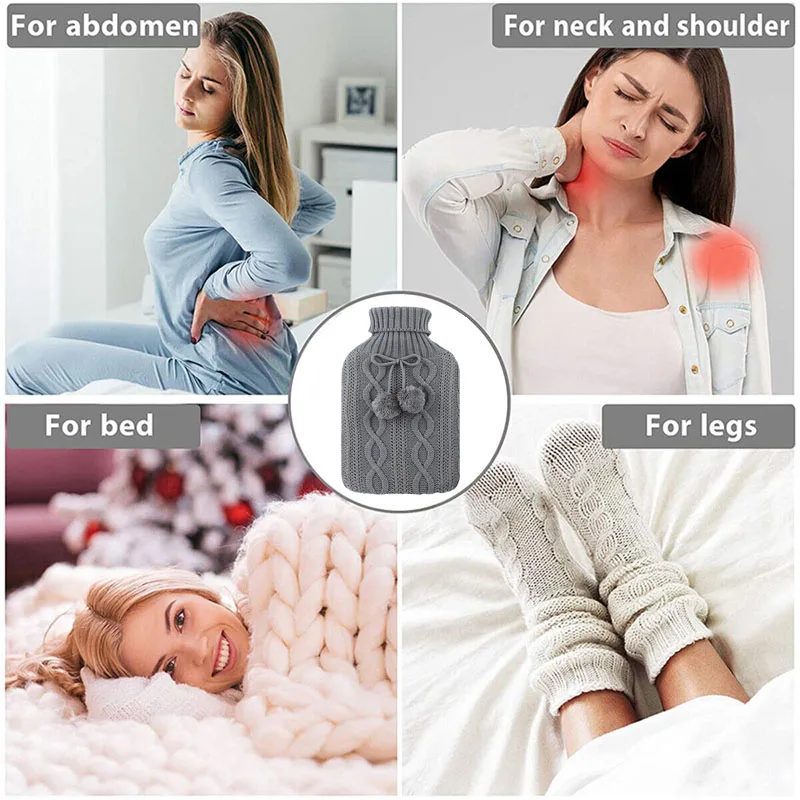Hot selling high quality british standard cheap rubber hot water bottle water bag 2000ml classic knit cover