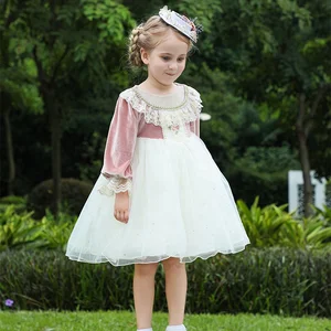 Winter Autumn Long Sleeve Lace Tulle Princess Dress Children Girl Dresses