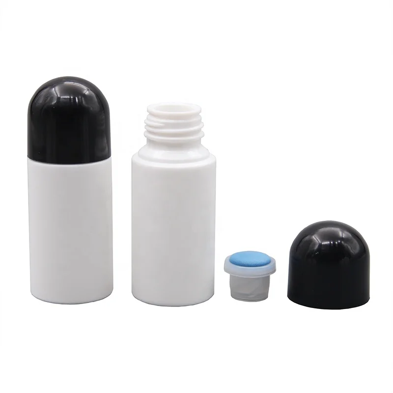 50ml HDPE Plastic Empty White Daubing Sponge Applicator Bingo Bottle With Screw Sponge Cap