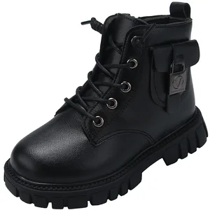 2026 Winter Fashion Kids Boots High Quality PU Flat Design Waterproof  Boot Ankle Height Rubber Cool Design Boys Girls