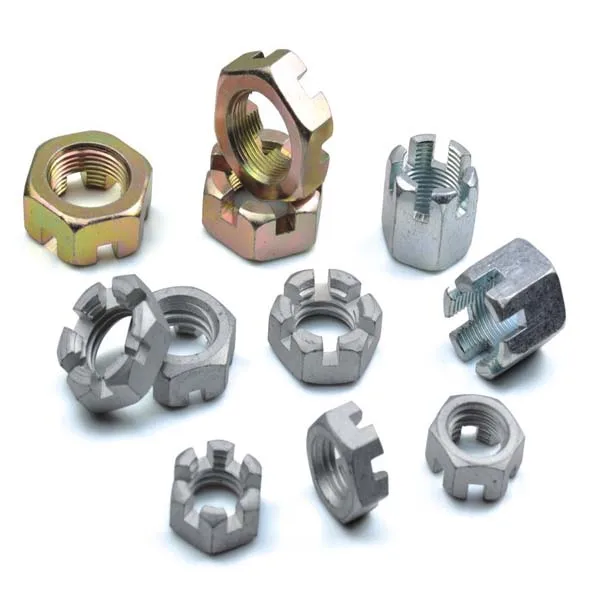 Wholesale Custom Hex Hexagon Flange Slotted M4 M5 M6 M8 M10 M12 M14 M16 Carbon Steel Zinc Plated Galvanized Crown Castle Nuts