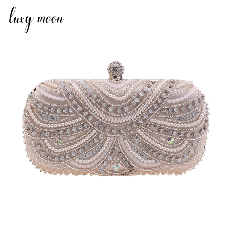 PathakCreation Female pearl beaded party clutch bag