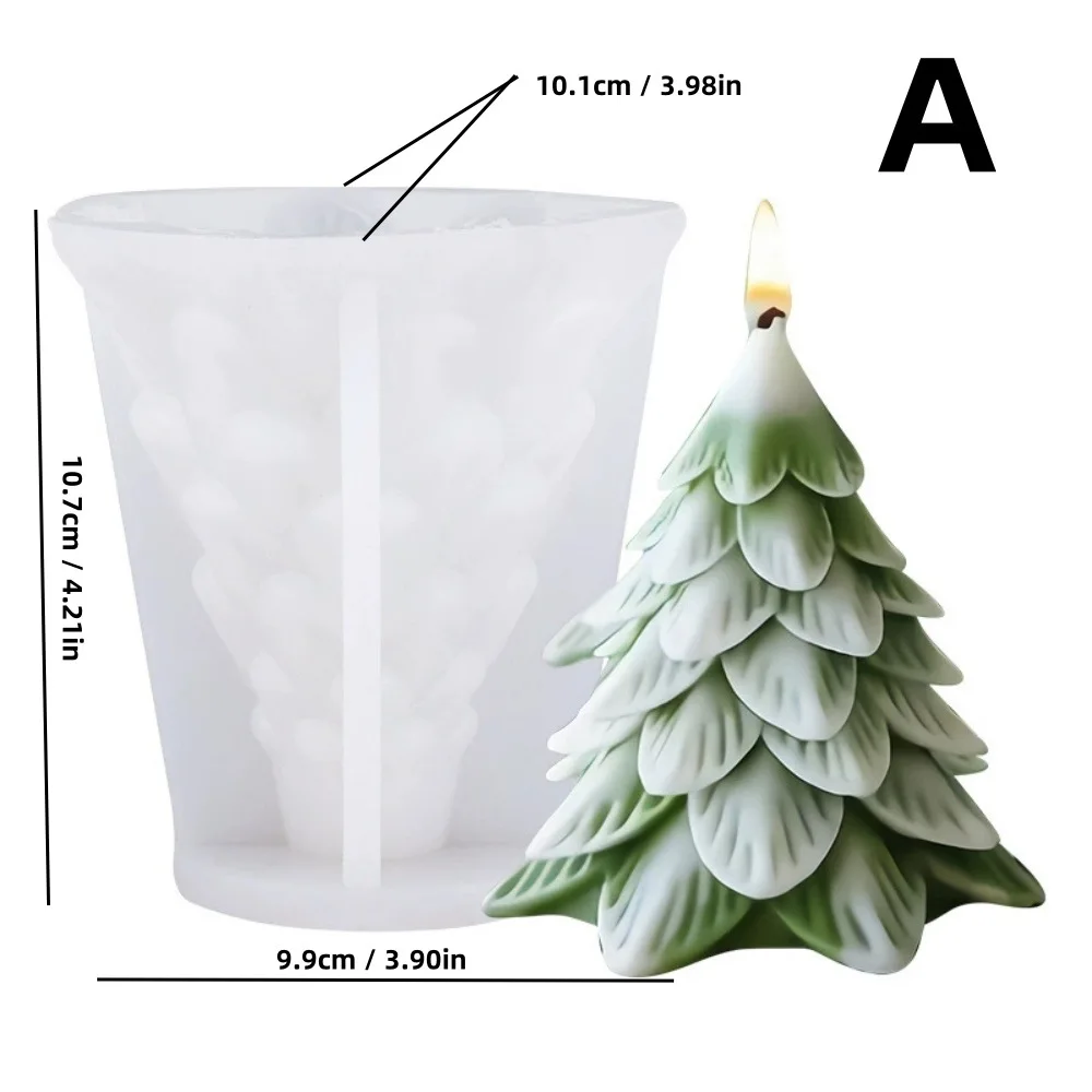 Christmas Tree Series Cedar Silicone Candle Mold Eco-friendly Reusable DIY Fragrance Modern Simple Style Decorative manufacture