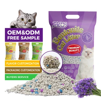 Supplier Sale Premium Lavender Scent Odor Lock Strong Clumping Arena Para Gatos Wholesale Cat Sand Bentonite Cat Litter