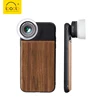 Lente con il caso di legno