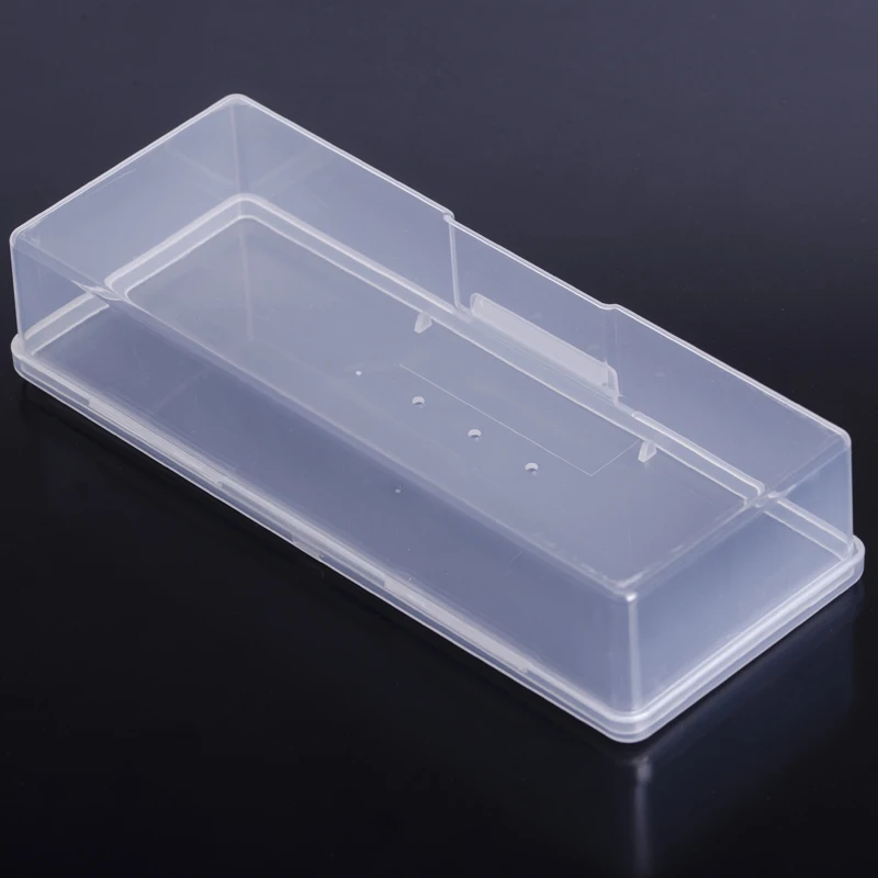 Clear Plastic Rectangle Storage Container for Nail Art Supplies Empty Organizer Case Box Brush Pen Rhinestone-Manicure Accessory