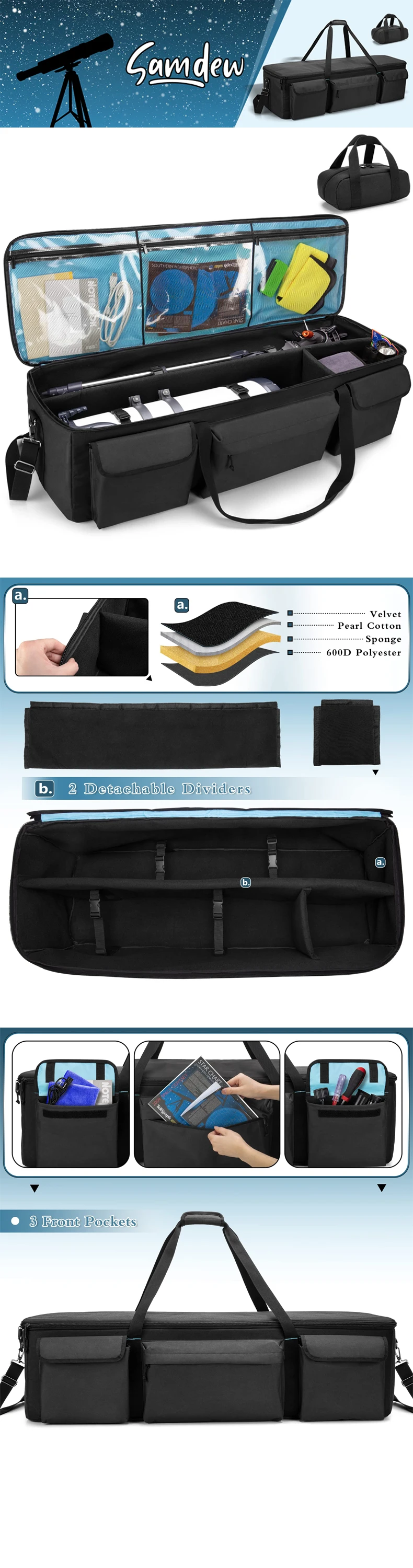 Nylon Photography Tripod Bag Shockproof Light Stand Speaker Stand Large