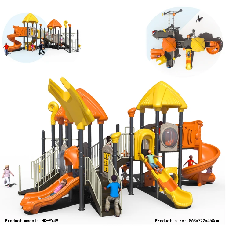 Big House Plastic Combined Slide Commercial Kids Amusement Parks