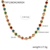 gold mixed color zircon necklace