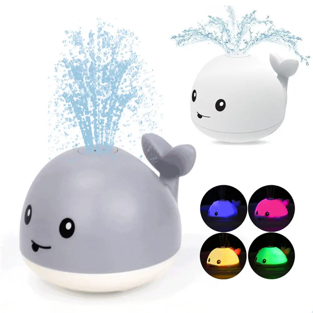 Hot Sale Electric Whales Spray Baby Bath Toys With Light Music Kids