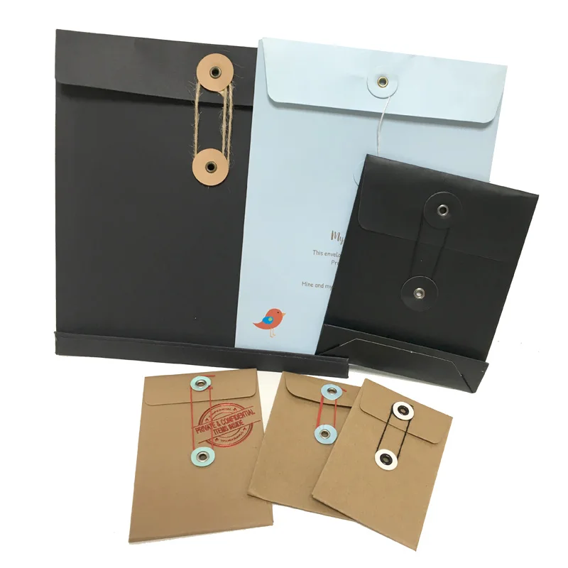 Custom Printed Craft Stay Flat Mailers Rigid Kraft Mailing Postal Express  Expandable Cardboard Envelope Button Envelopes for Cl