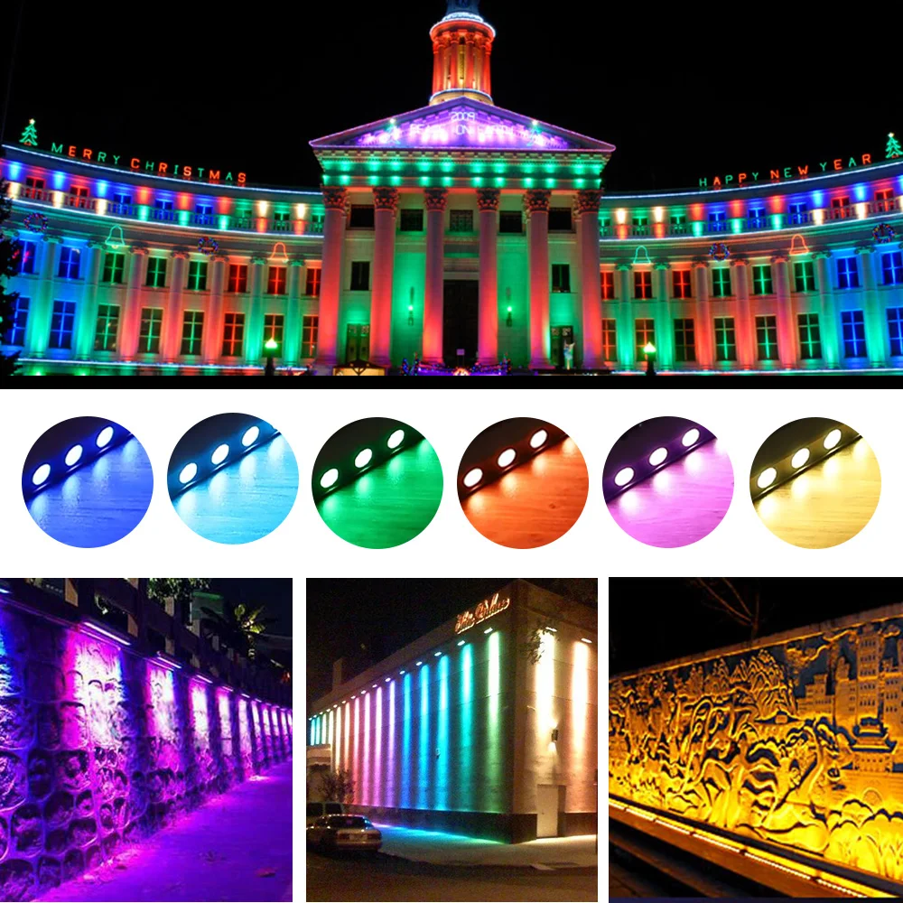 Outdoor Dmx RGB Color Changing Ip65 Wash Light 36W 24W 18W 12W Rgb Led Wall Washer Lights