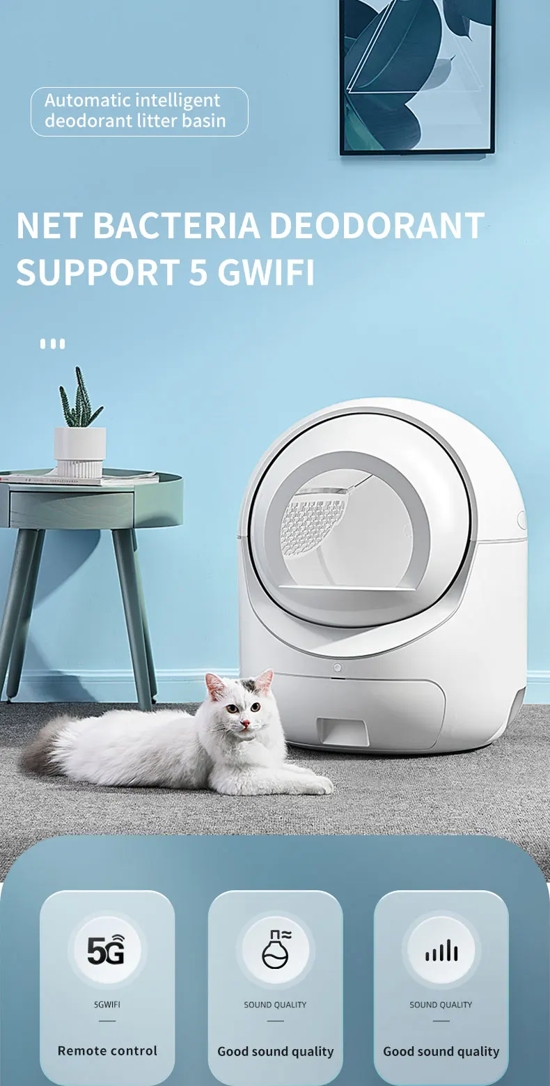 Smart Auto Pet Egg Litter Box Deodorizer Katzenklo Automatsch Self