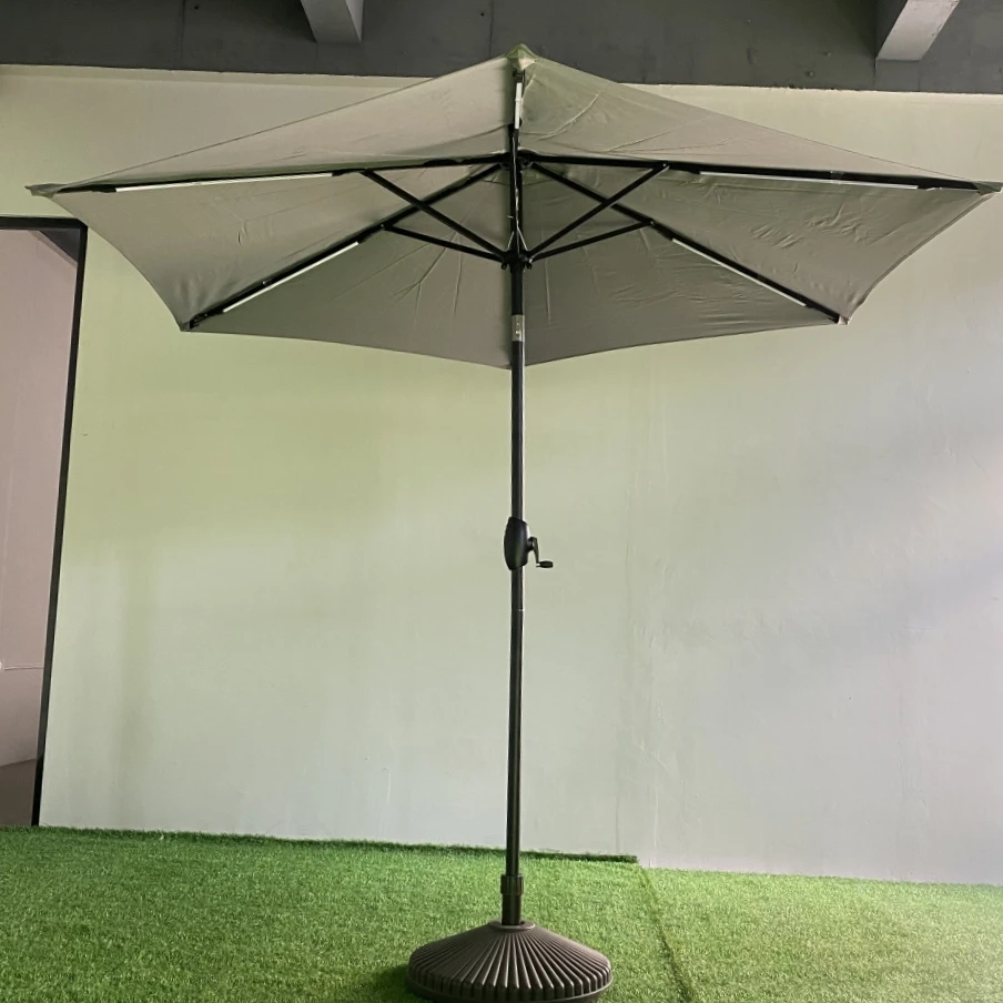 Garden Outdoor Umbrella Patio Stainless Steel Outdoor Sun Led Light ...