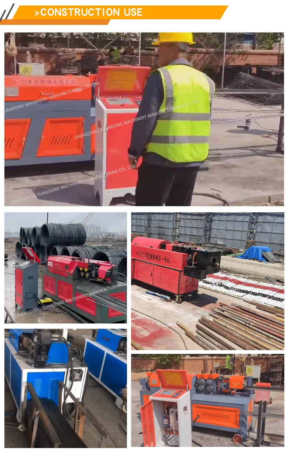 Automatic Fast Speed Rebar Straightening and Cutting Machine for Construction Long Warranty 1 Year details