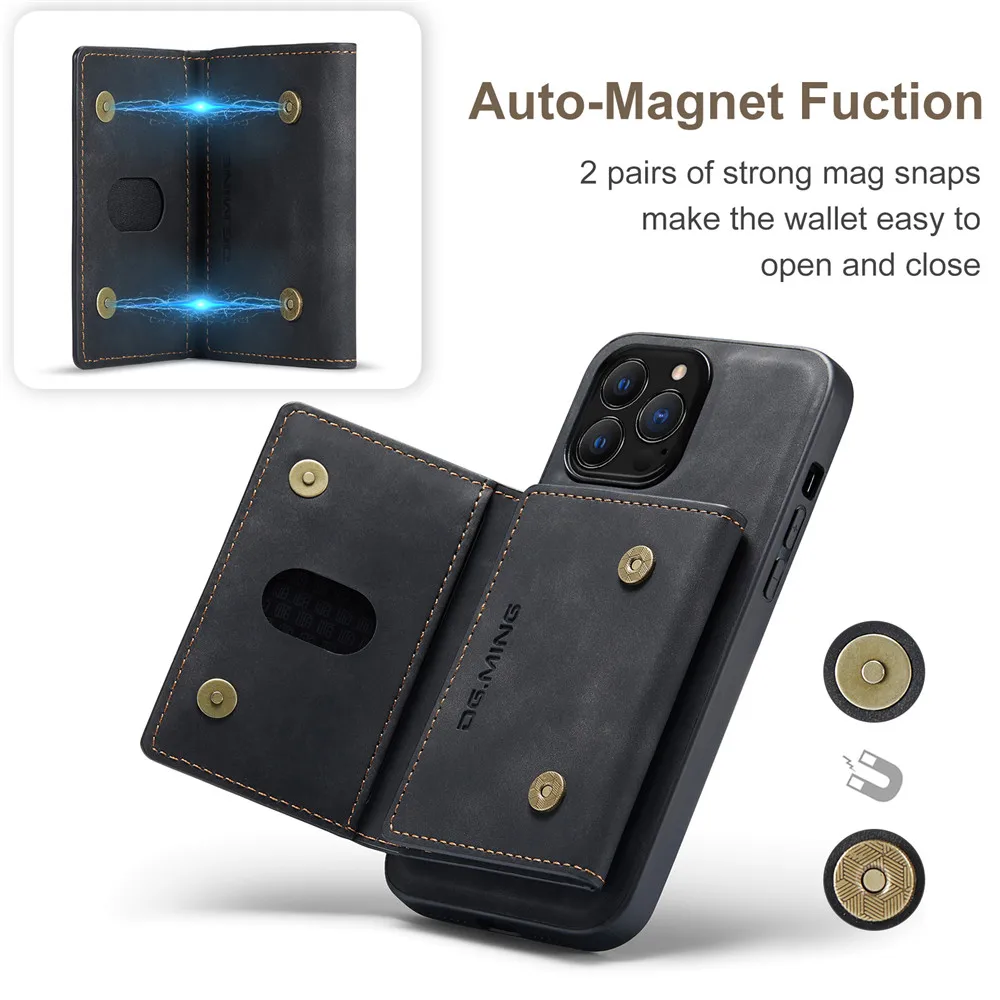 New For Iphone 15 Pro Max Mobile Phone Magnetic Suction Pu Leather ...