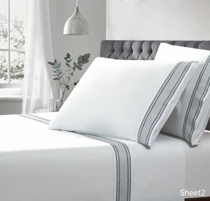 White Lace Microfiber Summer Embroidered Plain Hotel Factory Home King Bed Sheet Wholesale