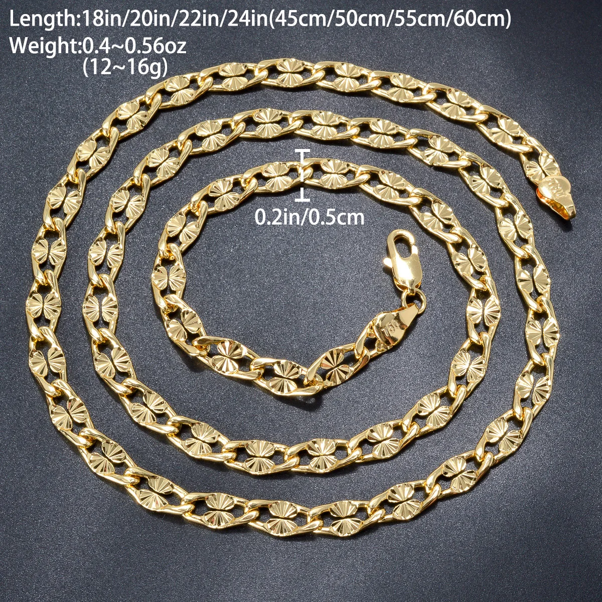 Fashion Copper 18K Gold Plated Chain Necklace for Women - Trendy 