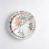 Crane and Blossom - Ensemble de 4 assiettes en céramique (2 grandes 2 petites)