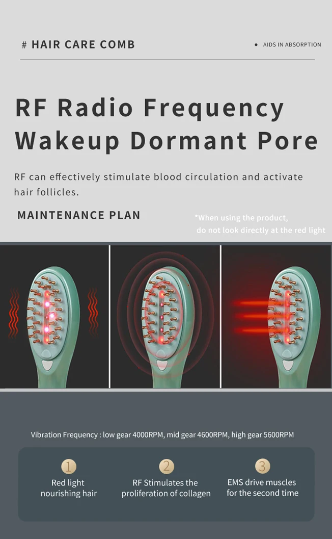 Red Light Therapy Hair Regrowth Comb Anti Loss Treatment Laser Hair