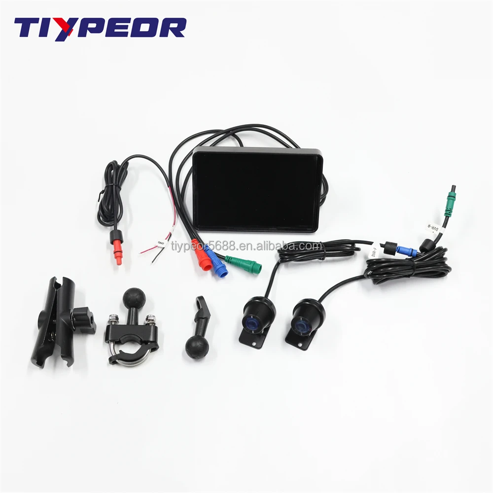 product tiypeor 5inch motorcycle gps navigation wireless carplay android auto waterproof dvr drive recorder moto monitor wifi-4