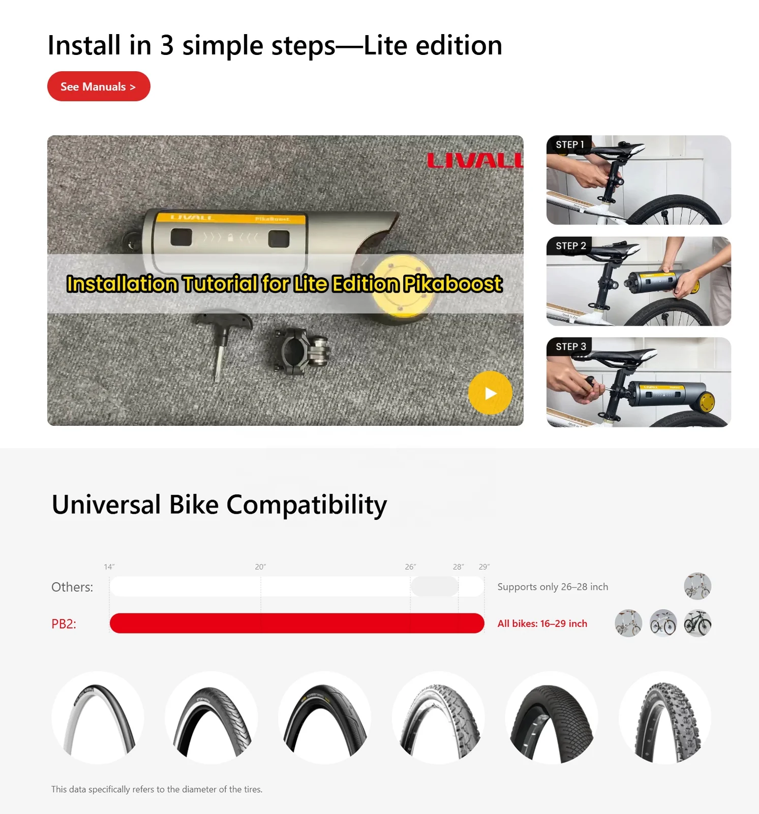 LIVALL PikaBoost 2 E-Bike Conversion Kit for Mountain Biking Hub