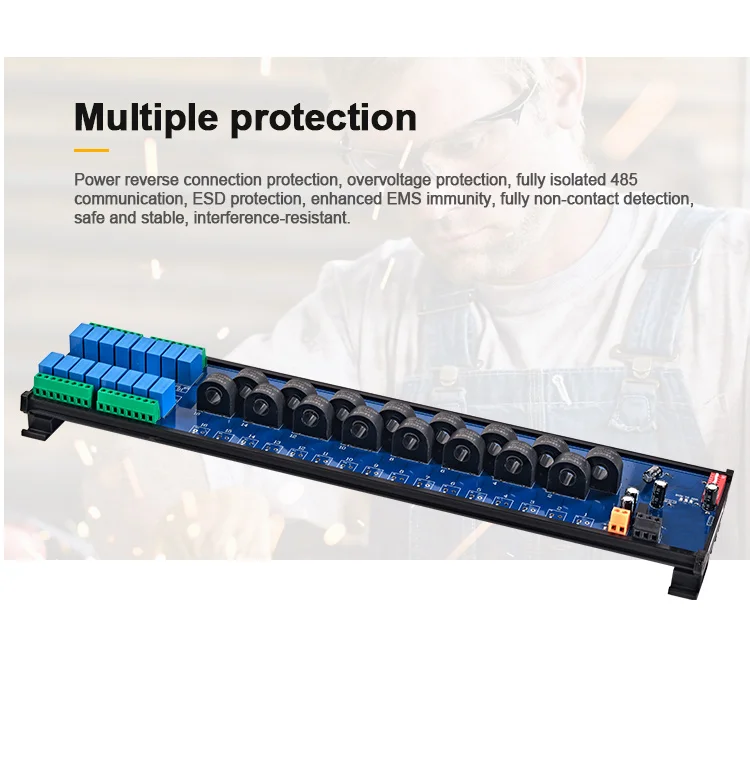 product huaqingjun 16 channel ac current voltage transformer detect module rs485 modbus rtu communication acquisition module544-9