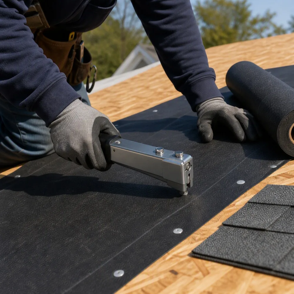 Roofing Felt Moisture-Proof Handheld Nail Gun (Pneumatic Clamp) Stainless Steel 100 Nails Model AH910