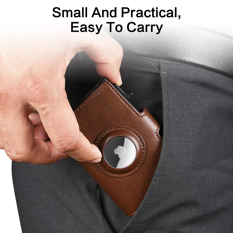 Smart PU Material New  Pop-up Wallet Big Capacity RFID Blocking Protects Brown Credit Card Wallet for Man